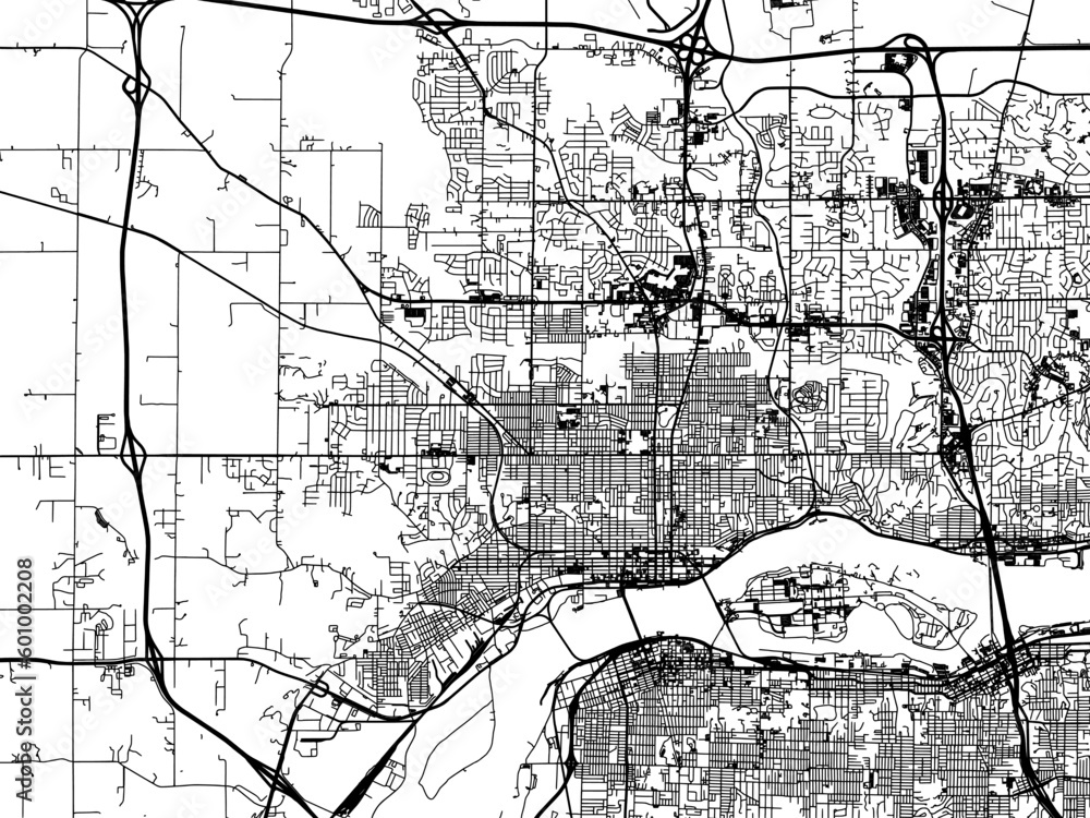Naklejka premium Vector road map of the city of Davenport Center Iowa in the United States of America on a white background.