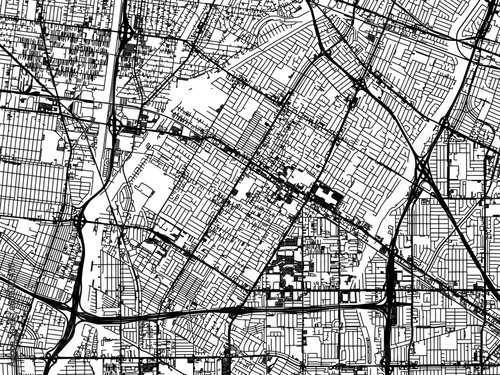 Vector road map of the city of  Downey California in the United States of America on a white background.