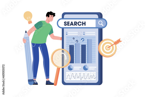 An SEO specialist analyzes website analytics to improve search engine rankings.