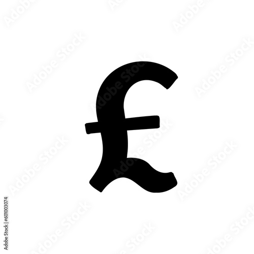 Scribble currency money finance sign icon Pound Sterling. GBR. Vector illustration in hand drawn cartoon doodle style isolated on white background. For card, typography, banks, presentation.