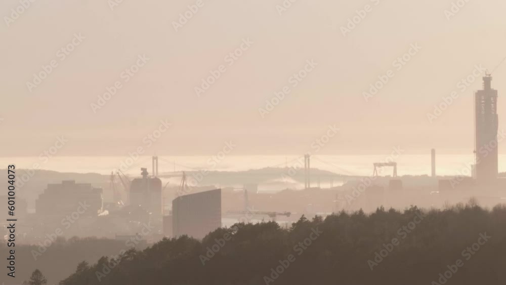 Gothenburg Skyline Cityscape Silhouette, Sweden, Wide angle, Pan Shot Gothenburg Skyline Cityscape Silhouette, Sweden, Wide angle, Pan Shot