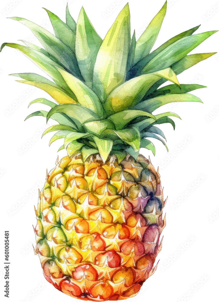 Pineapple Fruit Watercolor