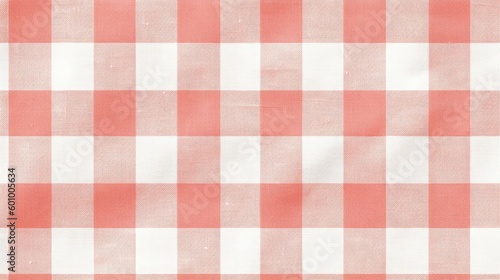 Red and white checkered background. Generative ai composite.