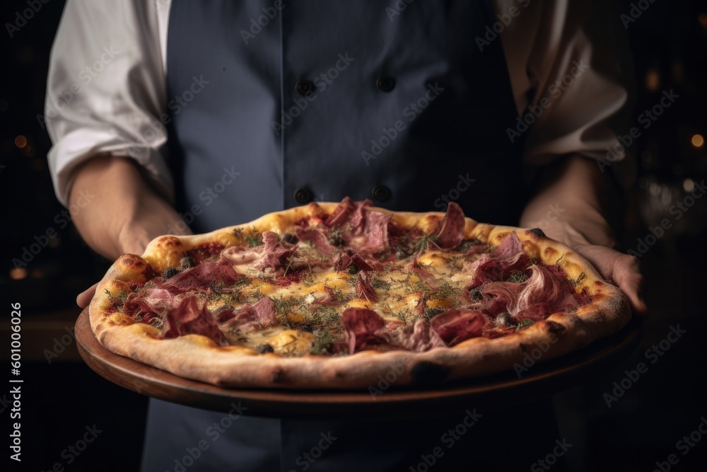 The hands of a chef preparing food