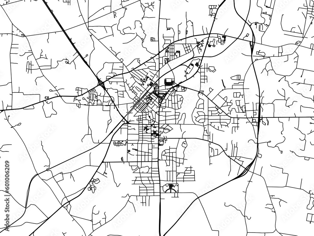 Vector road map of the city of  kilgore Texas in the United States of America on a white background.