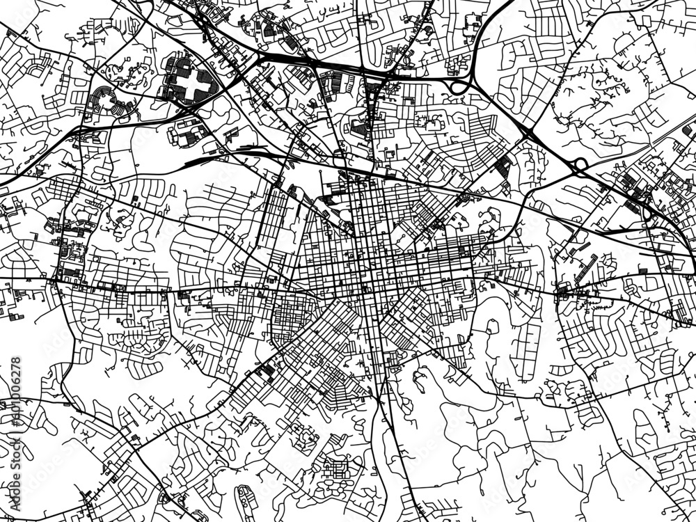 Vector road map of the city of  Lancaster Pennsylvania in the United States of America on a white background.