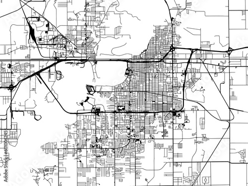 Vector road map of the city of  Lake Charles Louisiana in the United States of America on a white background.
