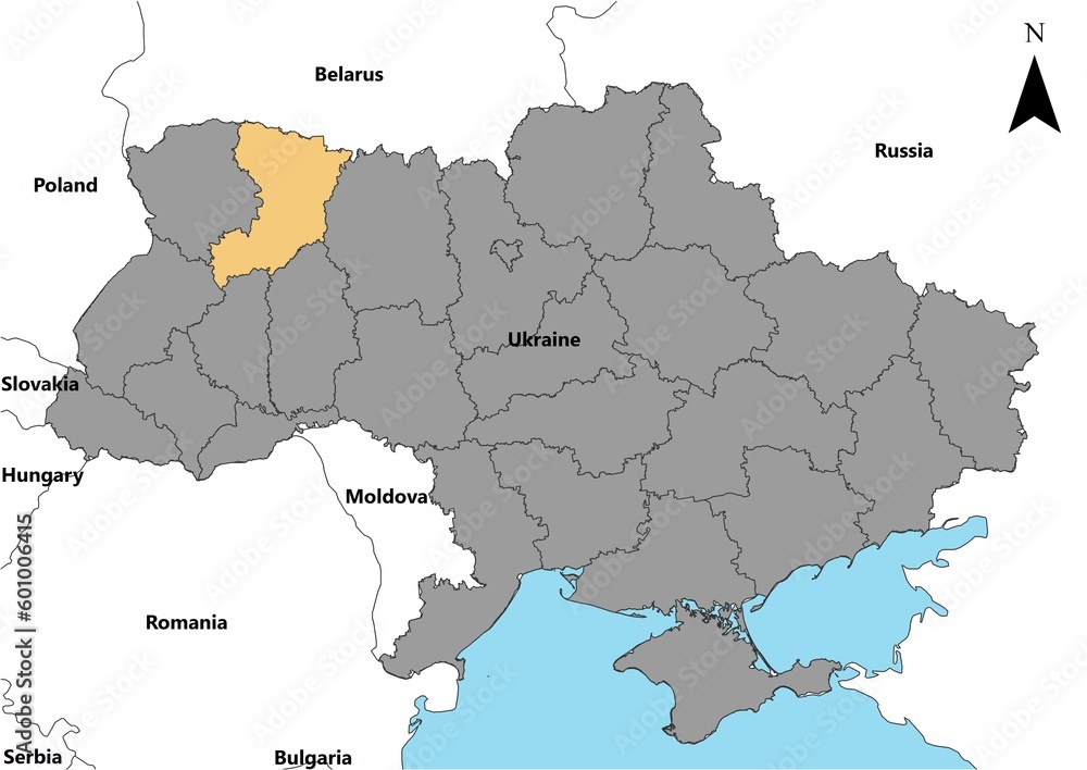 Rivnenska Ukraine map Europe country