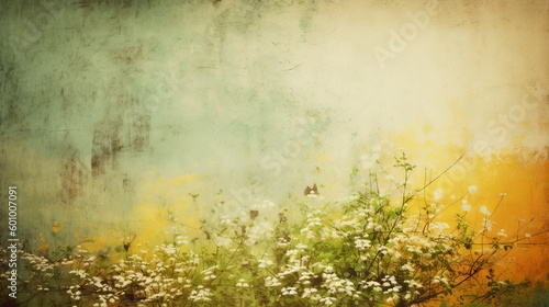 Simple spring grunge background texture. Spring flowers grunge background. Ai generative.
