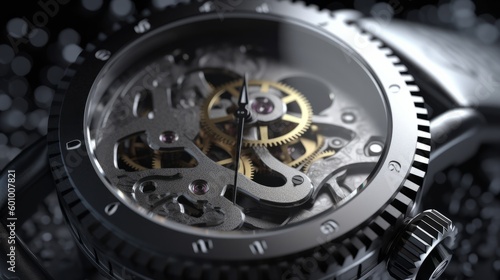 Watch gears concept. AI generative.