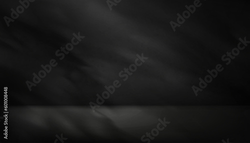 Cement texture with leaves shadow overlay on wall Background,Black Concrete rough surface floor with Grey Marble podium display,Vector scene 3D studio room with copy space for product presentation