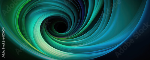 Blue green vortex abstract color background. hand edited generative AI.