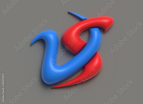 3D Render VS Company Letter Logo.