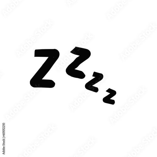 zzz doodle illustration symbol for sleep cartoon vector