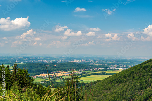 View from Prasiva hill in Moravskoslezske Beskydy mountains in Czech republic photo