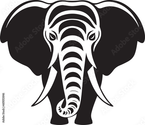 Elephant head logo, Elephant icon isolated on a white background, Vector, Illustration, SVG