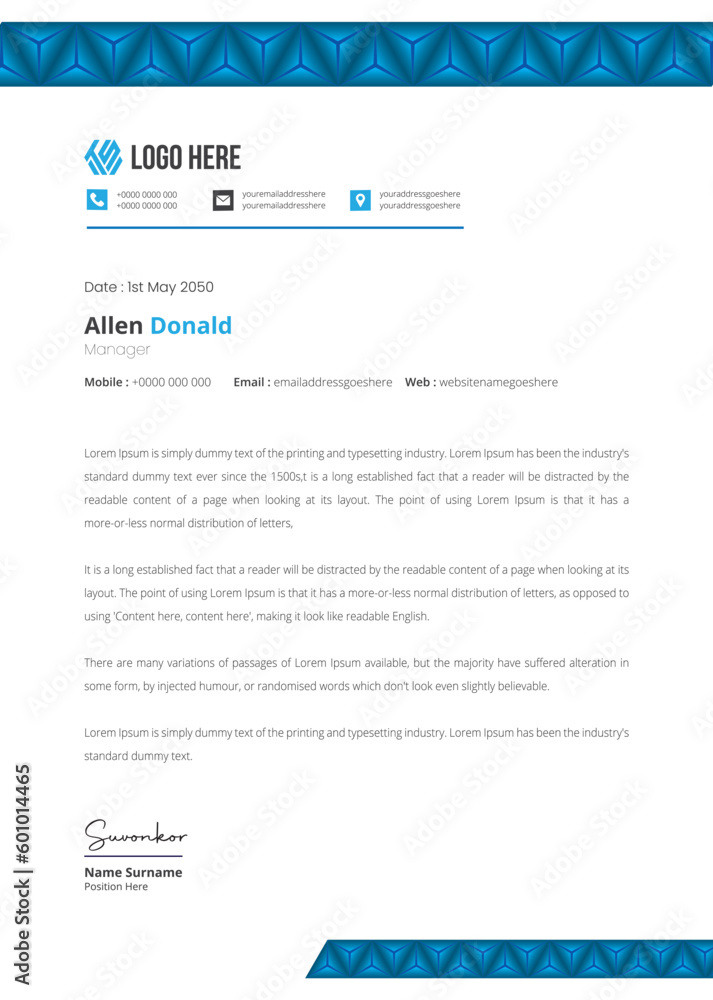 Modern Letterhead Design for your business and branding Modern Letterhead Design for your business and branding
