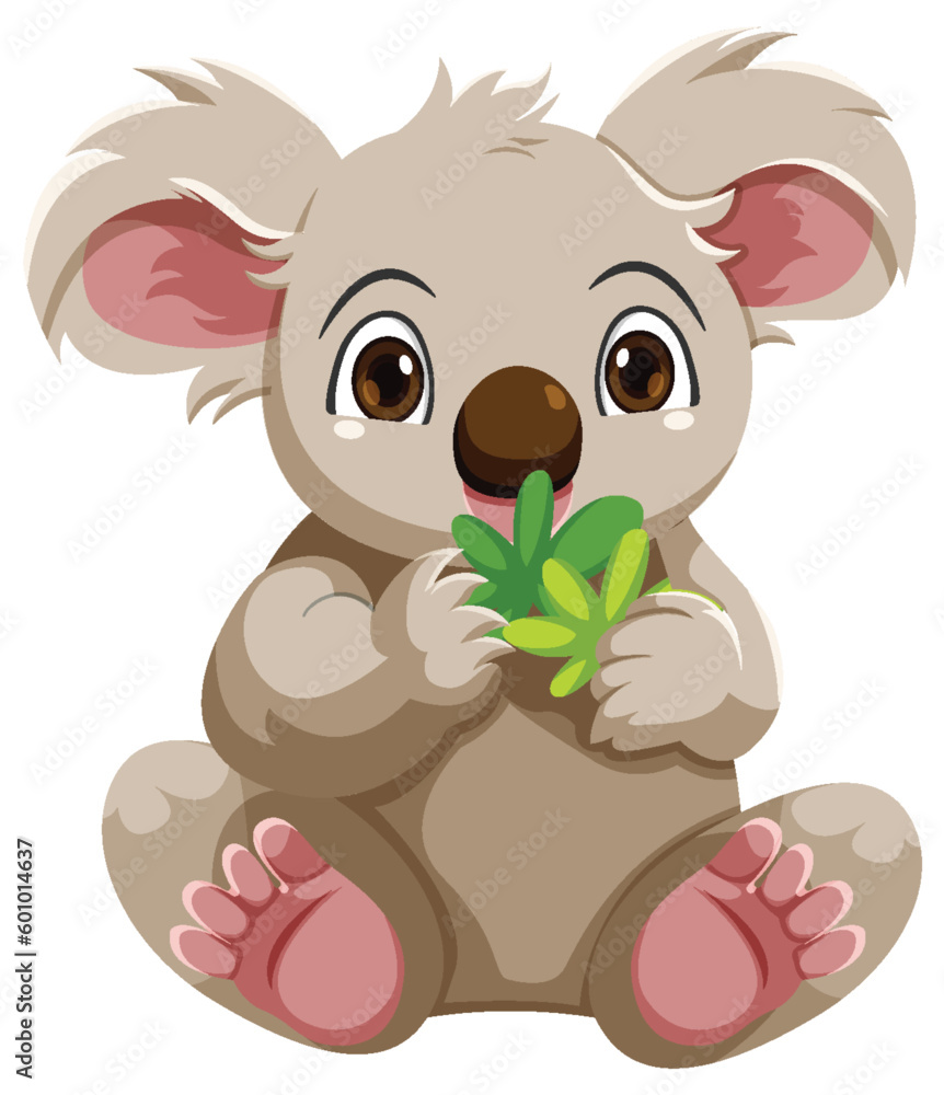 Cute koala cartoon character isolated Cute koala cartoon character isolated