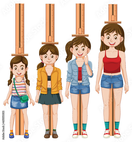 Puberty Girl Measuring Height