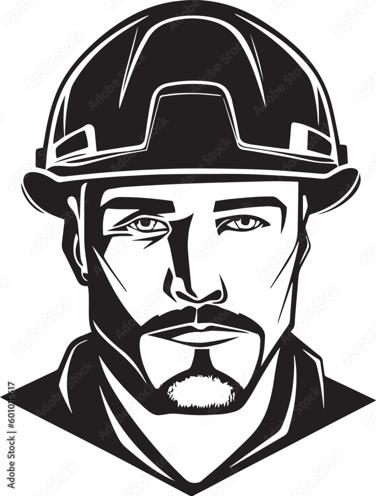 Builder man, construction worker in hard hat, vector Illustration, SVG Builder man, construction worker in hard hat, vector Illustration, SVG