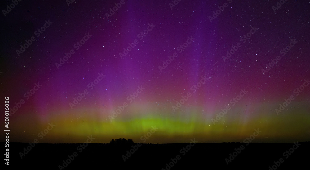 Northern lights - Aurora borealis, on the north side. Lithuania.