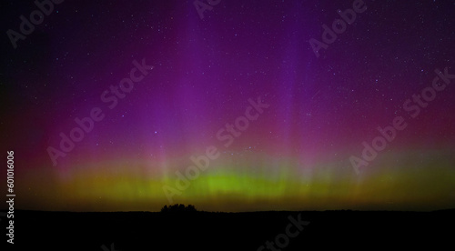 Northern lights - Aurora borealis, on the north side. Lithuania.