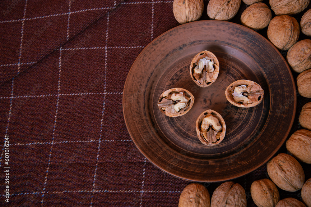 Walnuts are on the table. Wholesome food and healthy lifestyle. Walnuts are on the table. Wholesome food and healthy lifestyle.