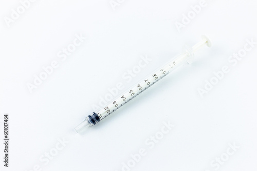 Syringe isolated on white background with clipping path. Close up.