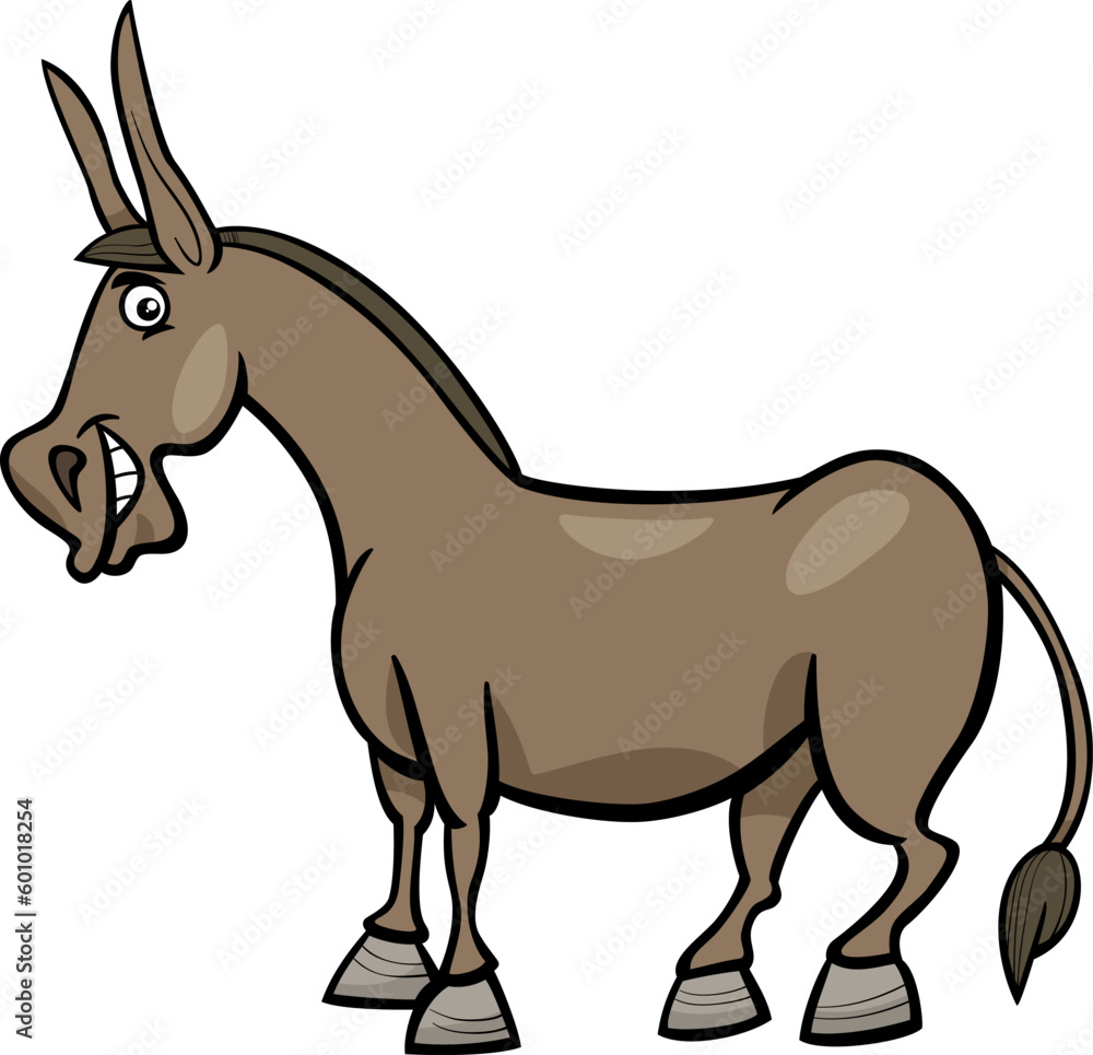 funny cartoon donkey farm animal character funny cartoon donkey farm animal character