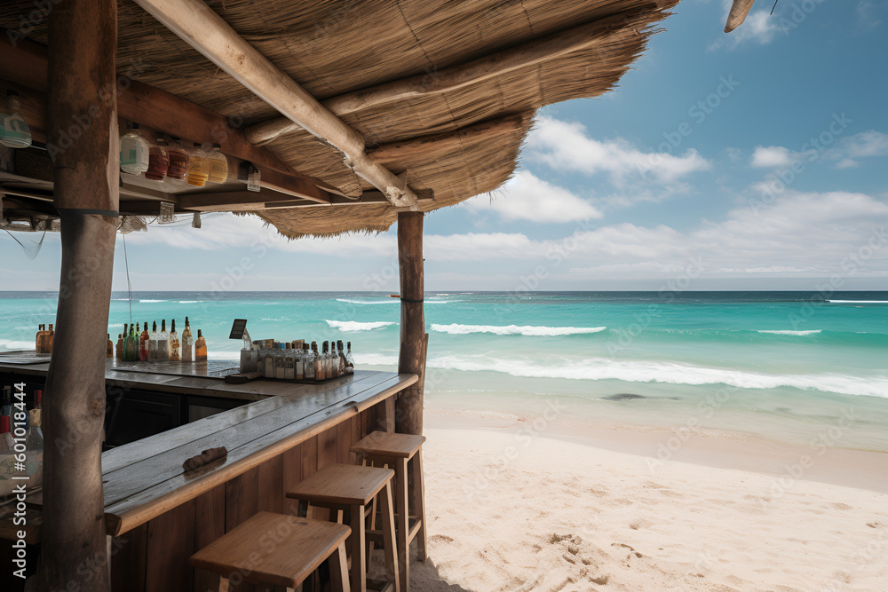 Beach Bar by the Sea, Tropical Holiday Destination | Ai generated Beach Bar by the Sea, Tropical Holiday Destination | Ai generated
