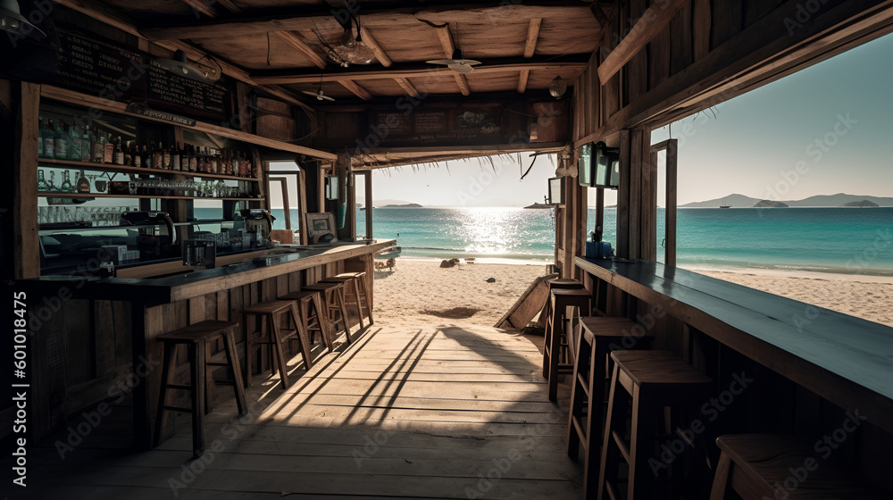 Beach Bar by the Sea, Tropical Holiday Destination | Ai generated Beach Bar by the Sea, Tropical Holiday Destination | Ai generated
