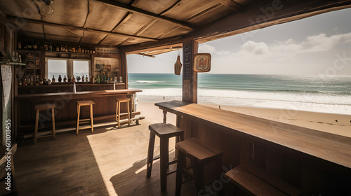 Beach Bar by the Sea, Tropical Holiday Destination   Ai generated © Daniel