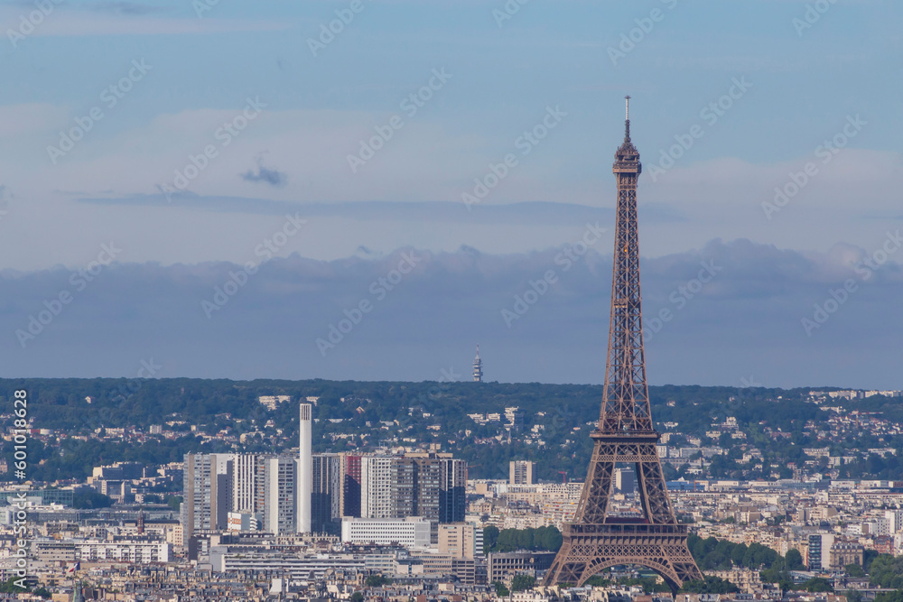 Fototapeta premium sight of Paris with Eiffel tower at summer
