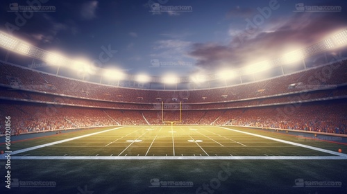 3D Render of American Football Stadium in Light Rays