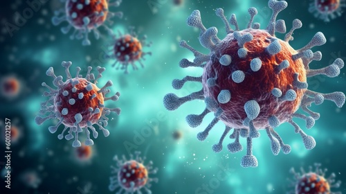 Corona Virus Microbiology and Virology Concept: 3D Render