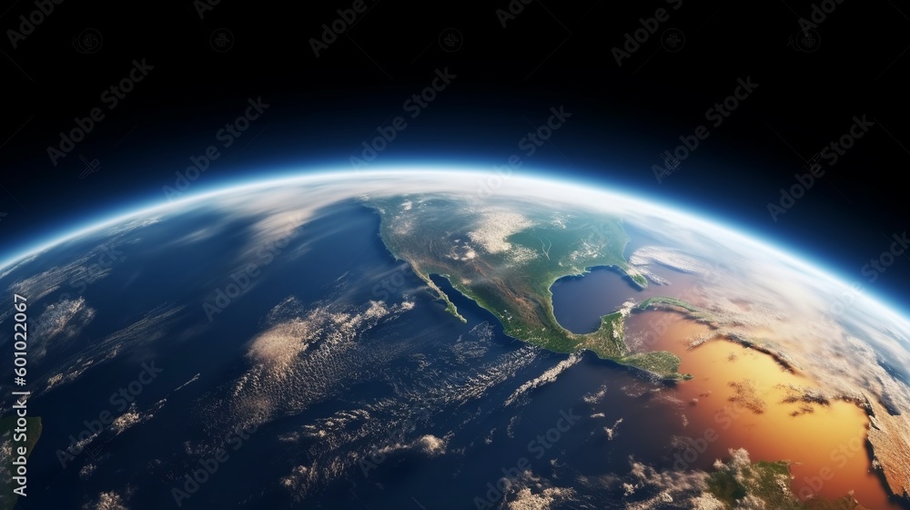 Obraz premium Fly over the Earth's Surface in 3D Rendering
