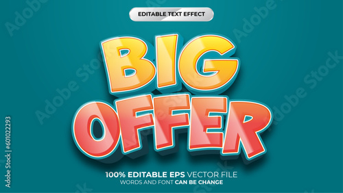 Big Offer 3D Editable text effect style