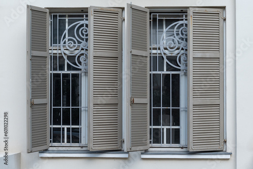 Tel Aviv, Israel - November 26, 2022: old windows in Tel Aviv