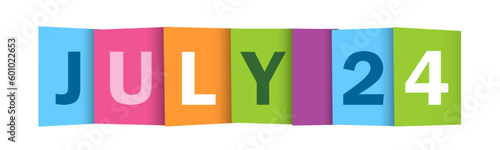 JULY 24 colorful vector typography banner