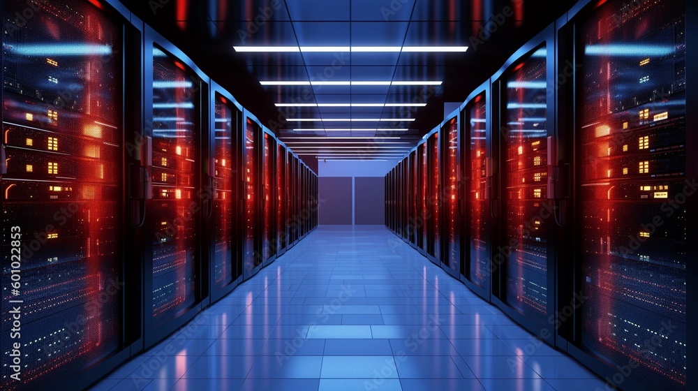 Obraz premium Data Center Server Room with Server Racks