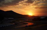 Racing into the Dusk: Experience the Beauty of a Circuit at Sunset created with Generative AI technology