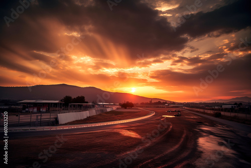 The Perfect Finish: Racing into the Sunset on the Circuit created with Generative AI technology © Fernando Cortés