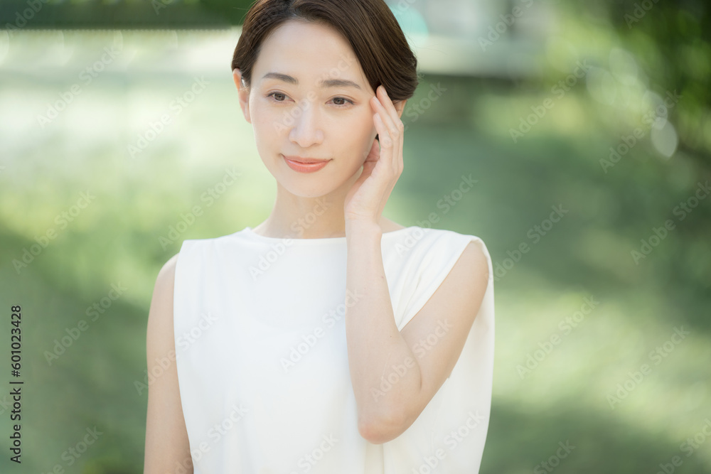 Asian beauty image of beautiful people in new green Asian beauty image of beautiful people in new green