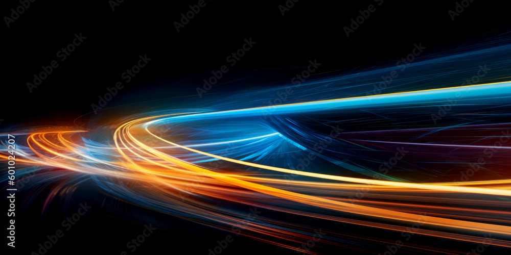 abstract long exposure dynamic speed light trails background. Generative ai abstract long exposure dynamic speed light trails background. Generative ai