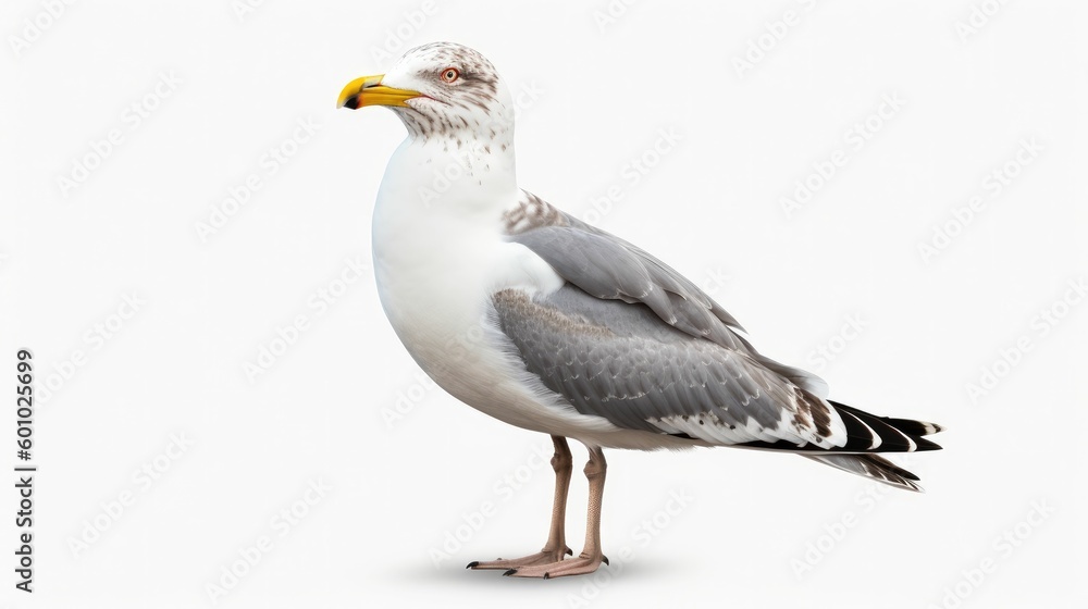 Isolated standing seagull on blank background Isolated standing seagull on blank background