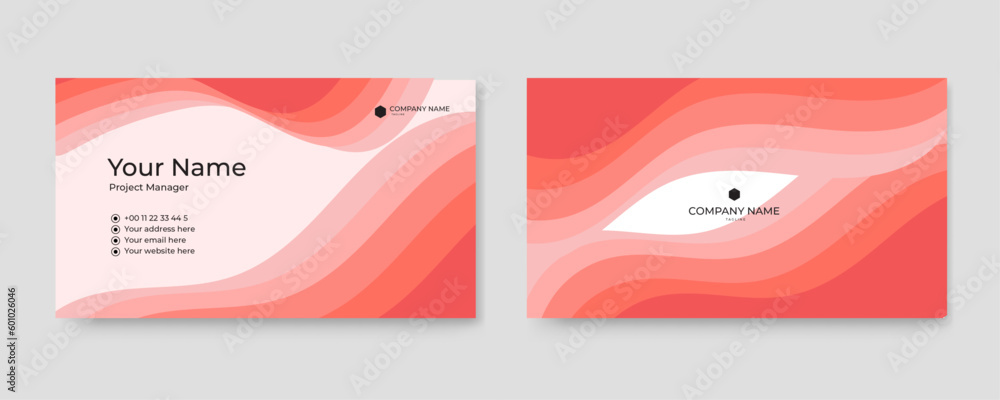 Modern business card template with flat user interface. Vector illustration for corporate identity.