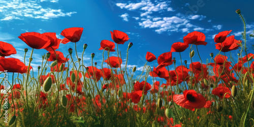 Amazing poppy field landsca...