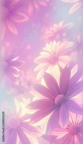 Beautiful delicate flowers for wallpaper background. Digital art. Generative Ai
