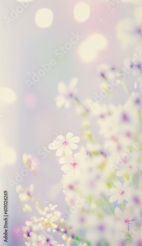 Beautiful delicate flowers for wallpaper background. Digital art. Generative Ai