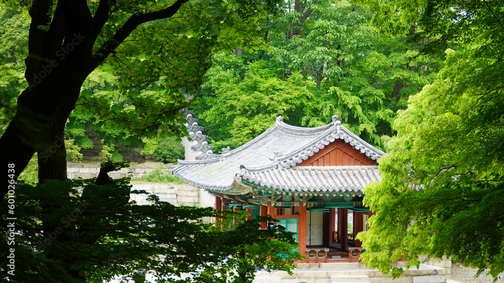 A pavilion sponsored by Changdeokgung Palace, a cultural property of Korea A pavilion sponsored by Changdeokgung Palace, a cultural property of Korea